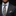 A white, blue and orange with black abstract tie and square on man