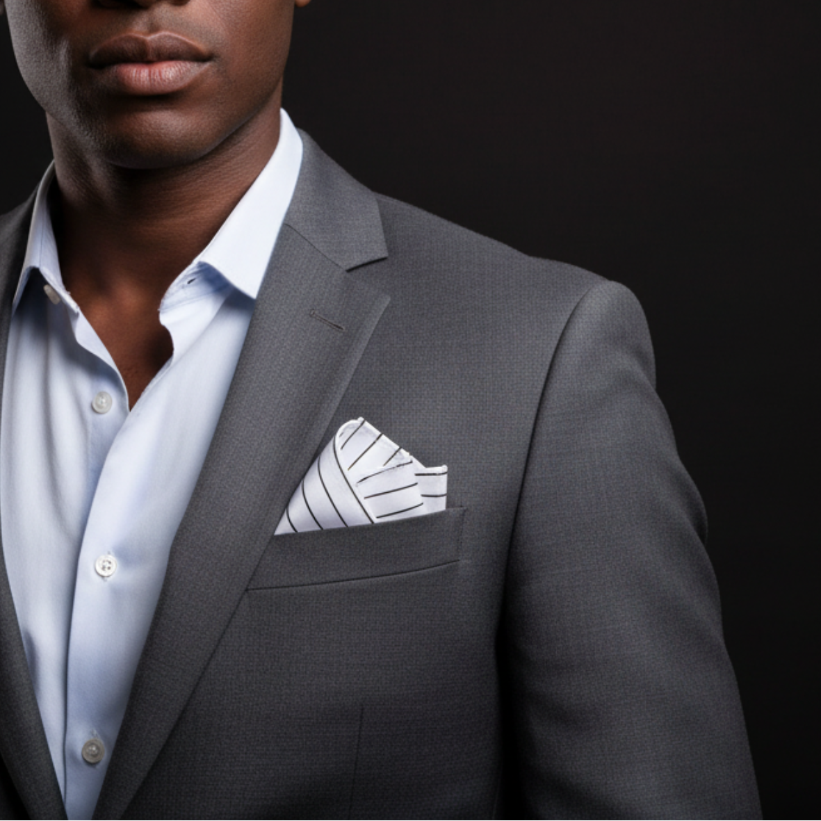 Pinstripe Pocket Square in Bold Yellow, Red, Black & Blue Options