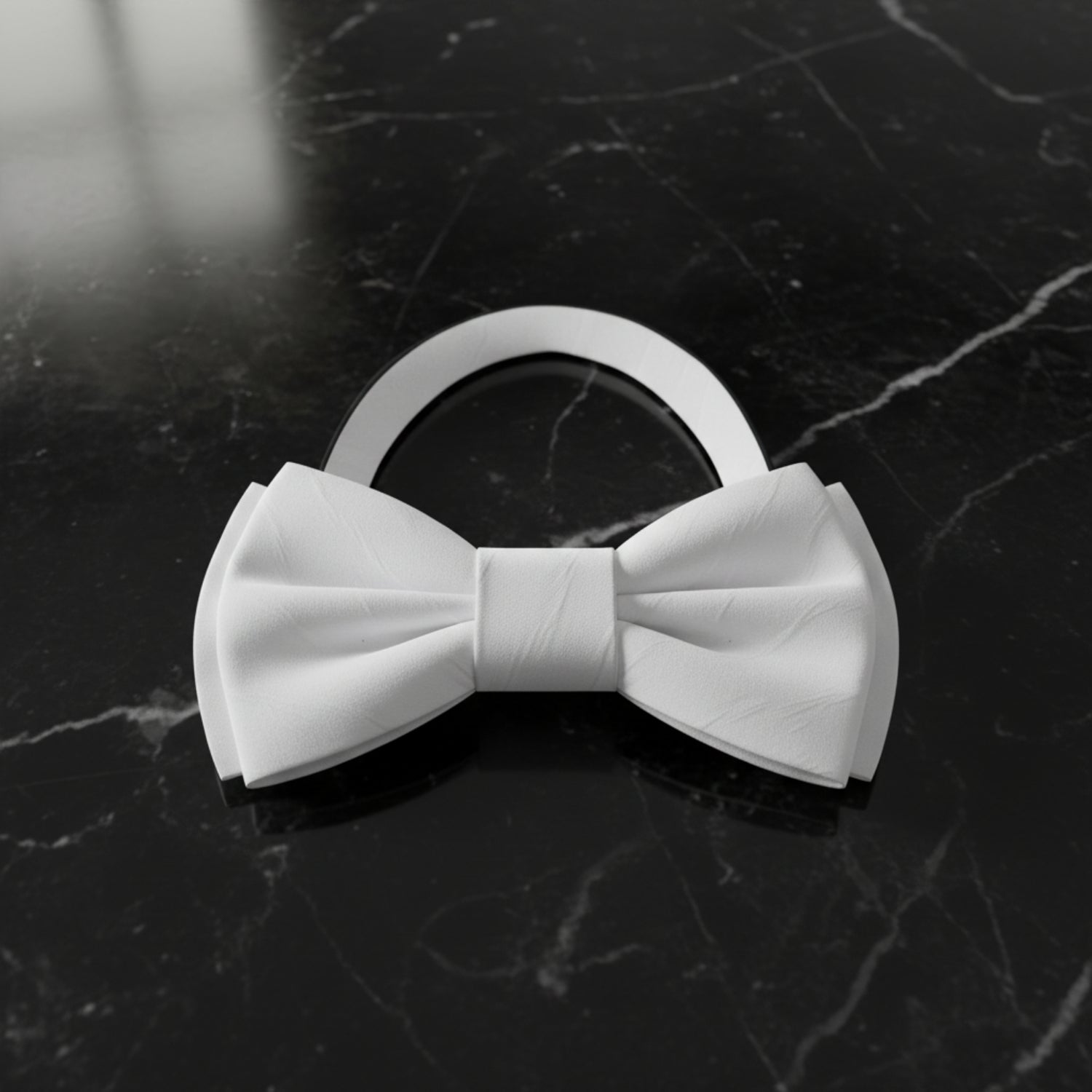 Soft White Texture Bow Tie Pre Tied