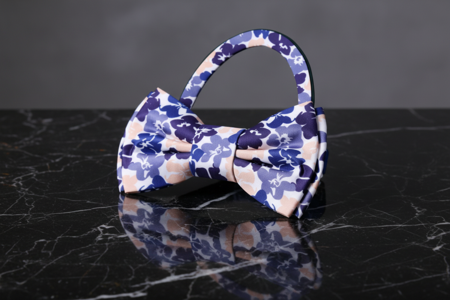 White Light Plum Hibiscus Flowers Bow Tie Pre Tied