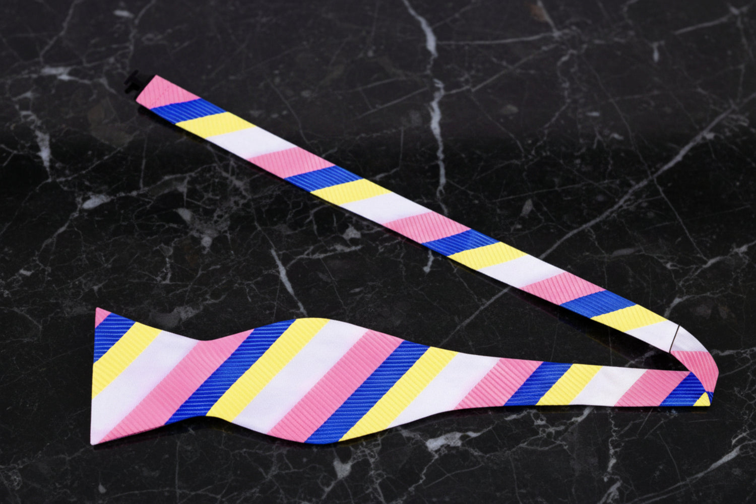 Blue Green Pink White Stripe React Stripe Bow Tie  