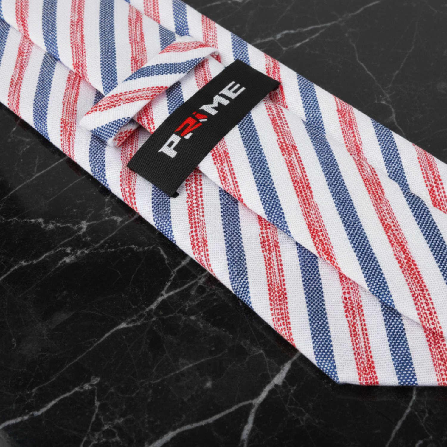 White with Blue and Red Stripes Necktie Keep