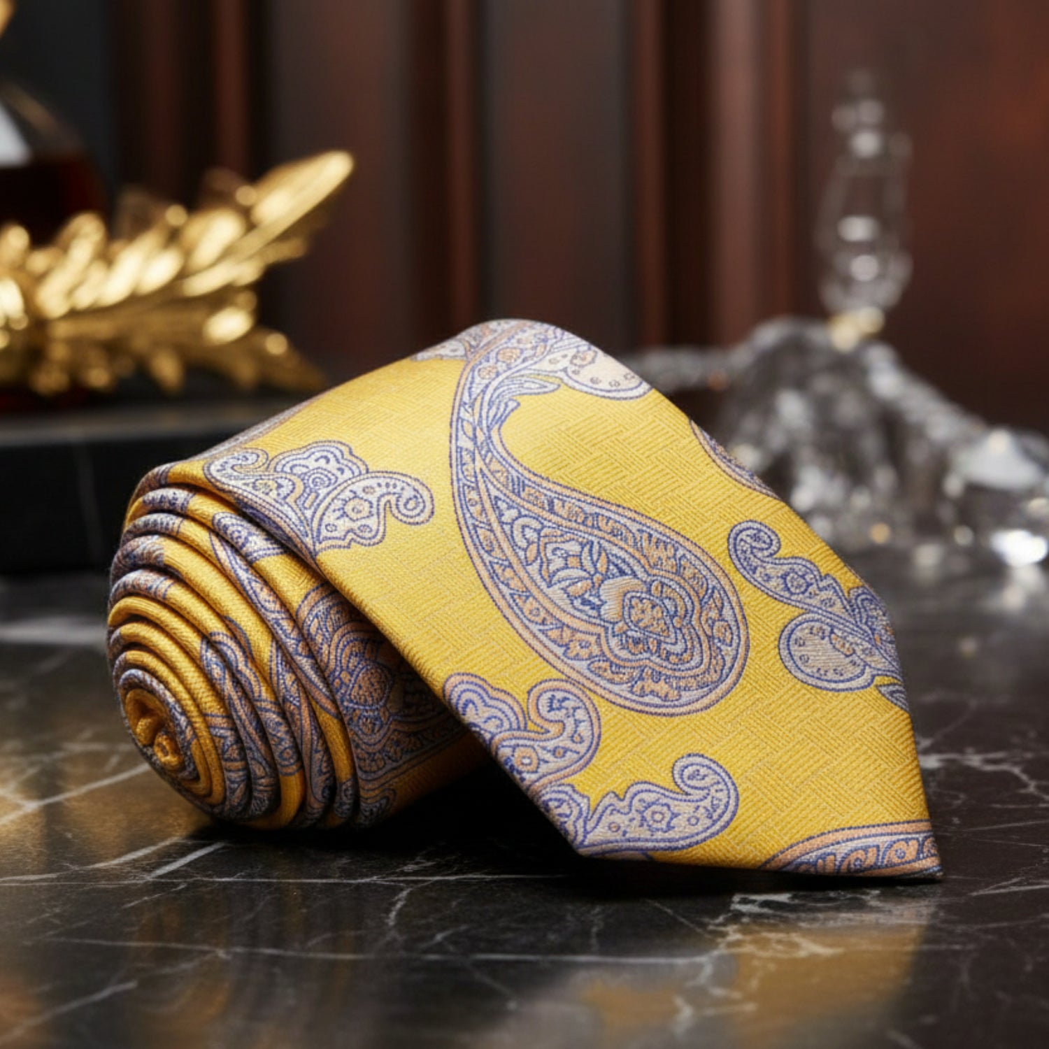 Yellow Paisley Tie