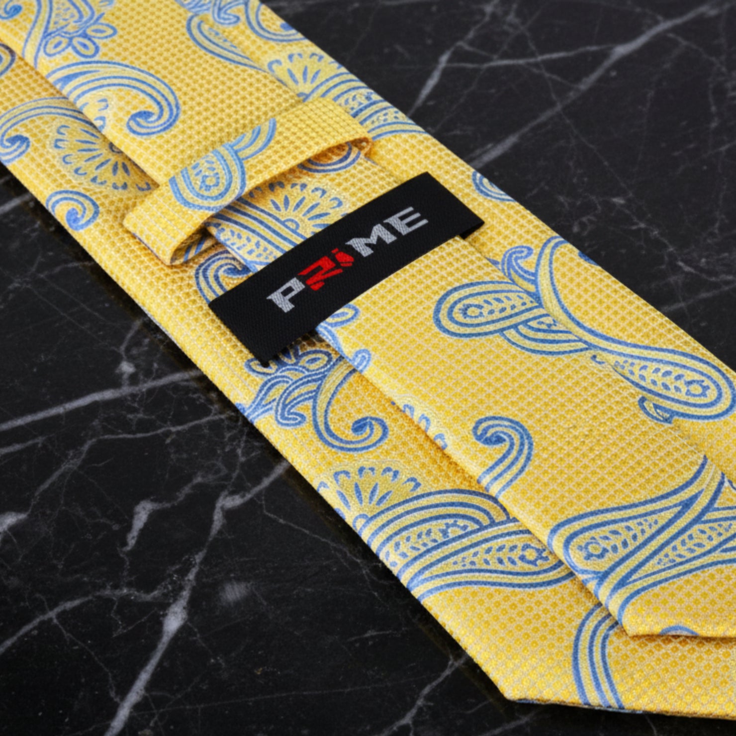 Yellow and Light Blue Paisley Tie Keep