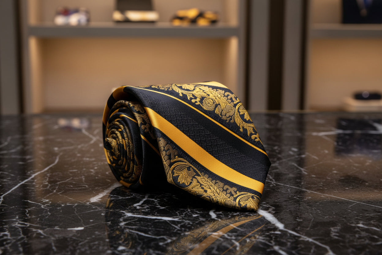 Black, Yellow Necktie 