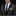 Man wearing a black suit with a white shirt and gold pocket square on a black background