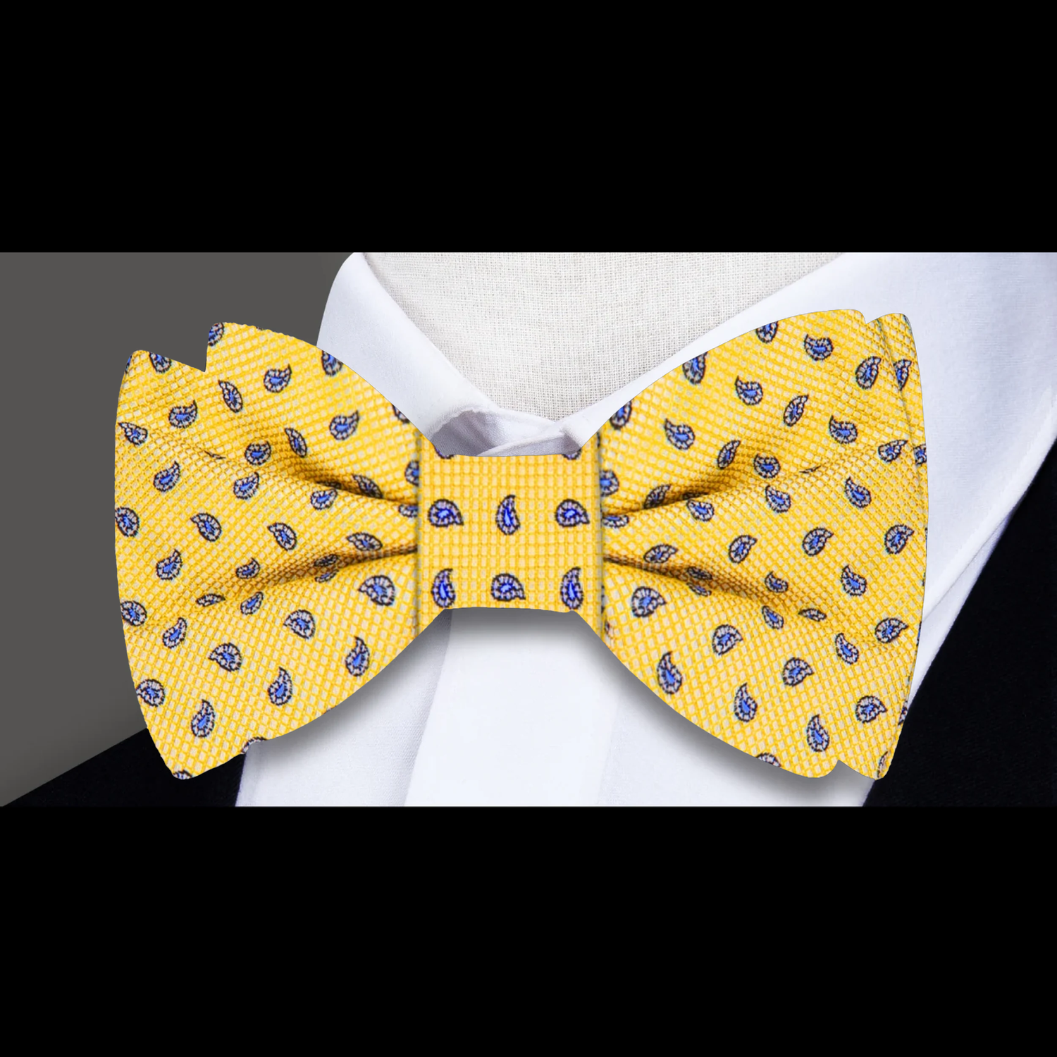 Yellow Paisley Bow Tie