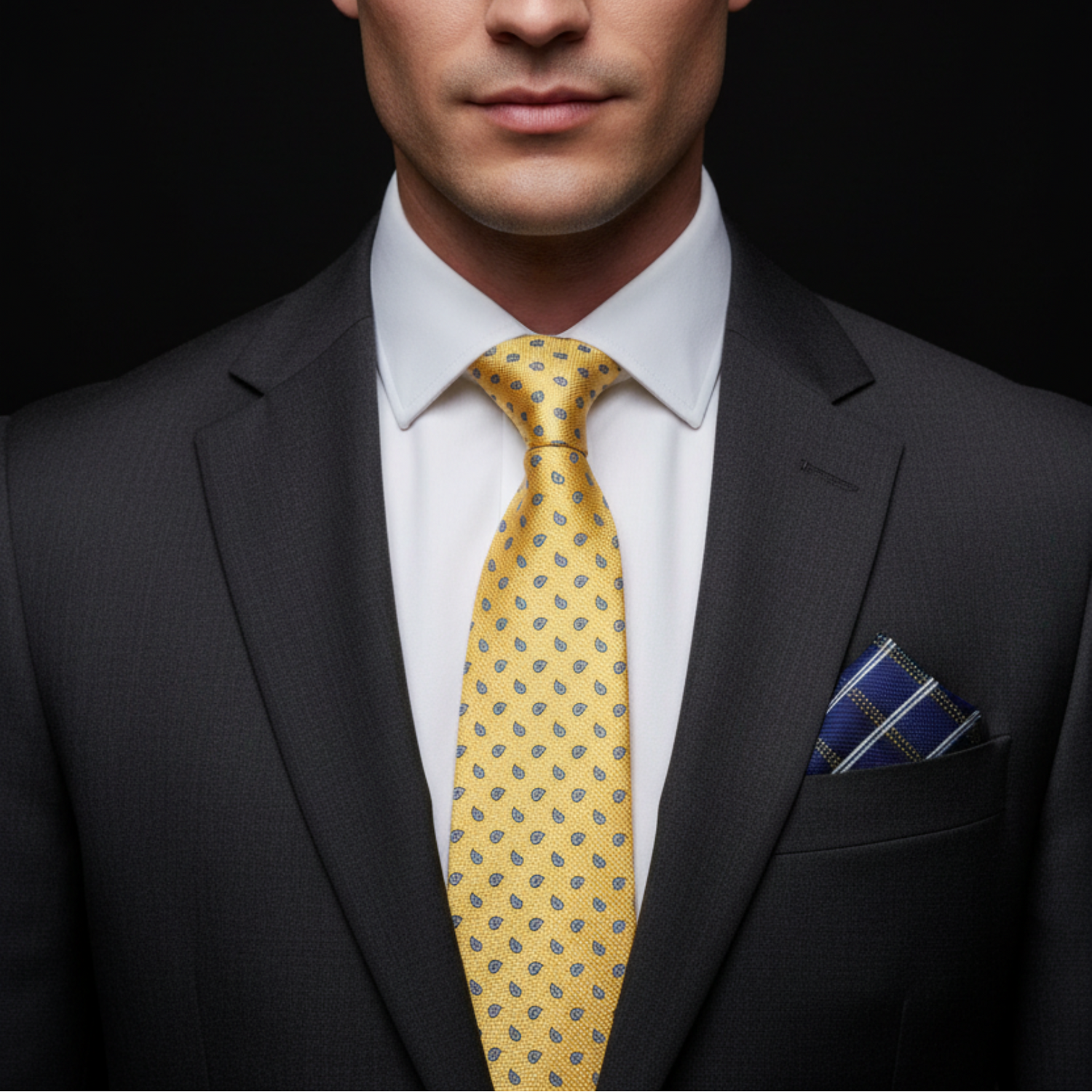 Mini Paisley Necktie & Square Collection in Yellow, Red or Blue