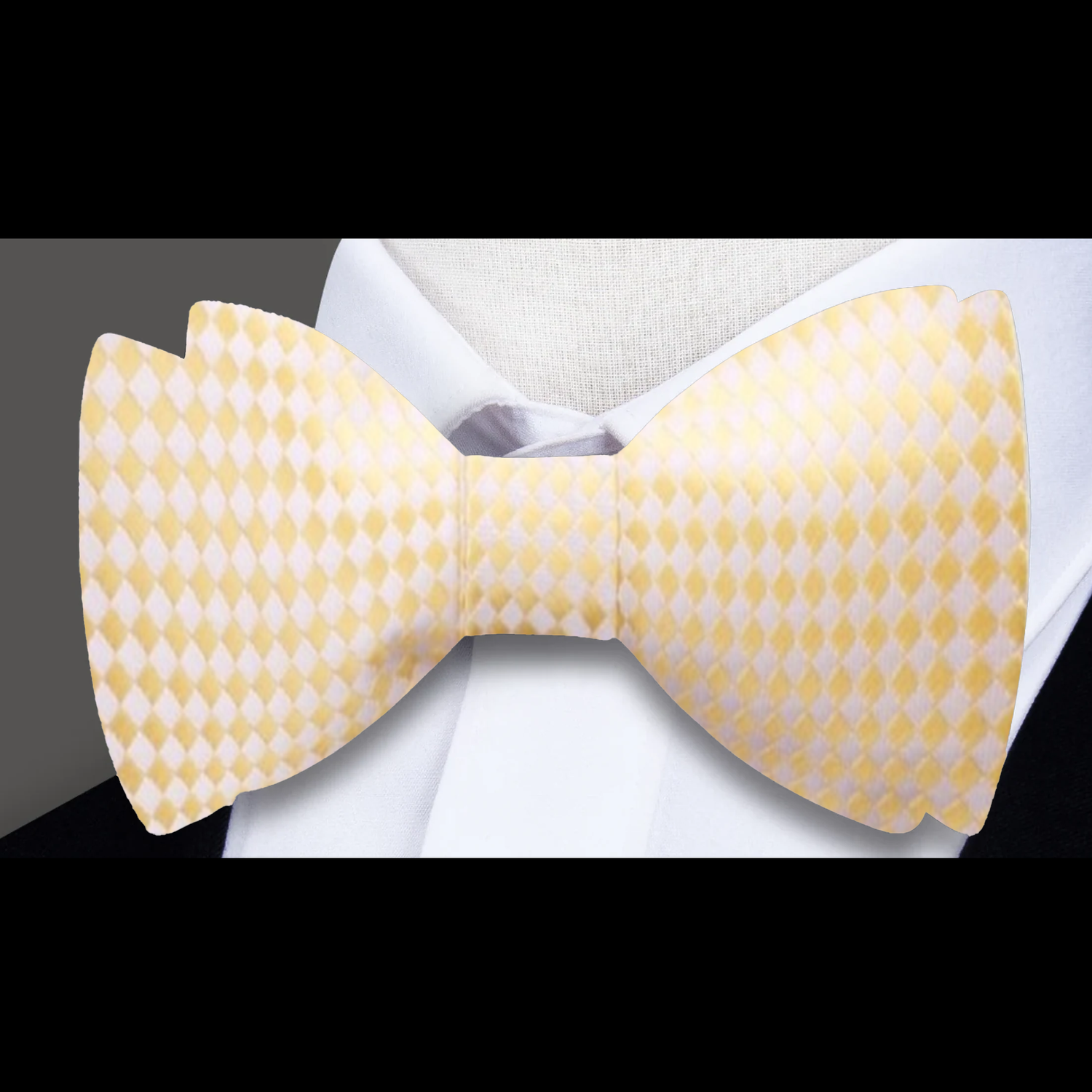 Pale Gold Geometric Bow Tie