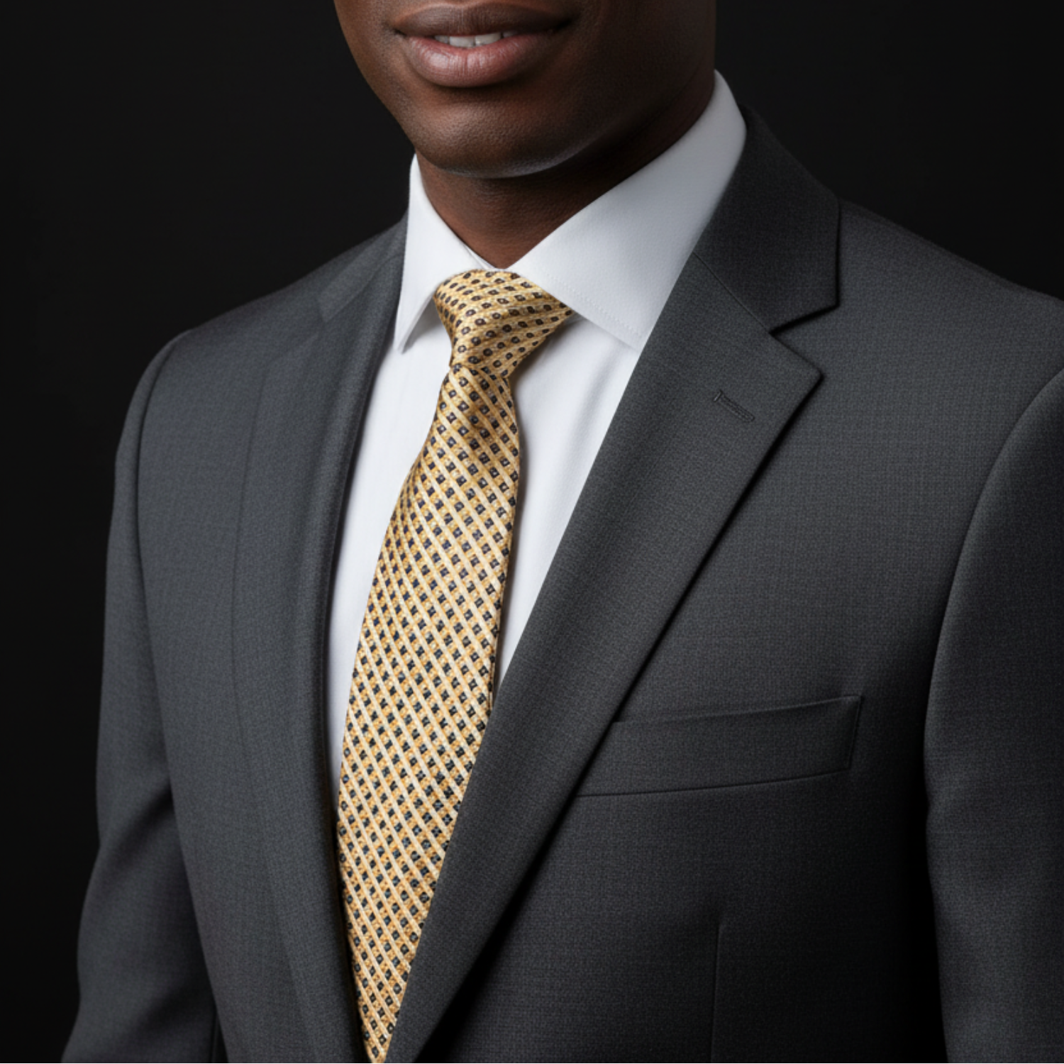 Geometric Necktie | Silver or Yellow Gold Finish