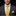 Yellow with Black and White Dot Necktie and Square on man