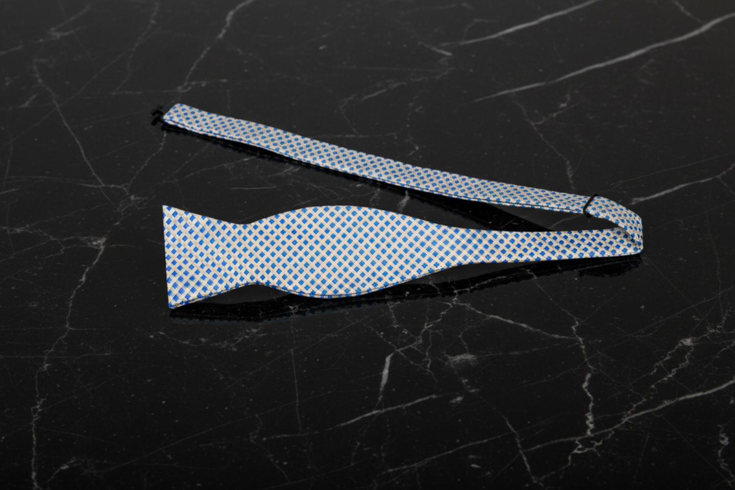 Yellow and Blue Small Checks Bow Tie Self Tie