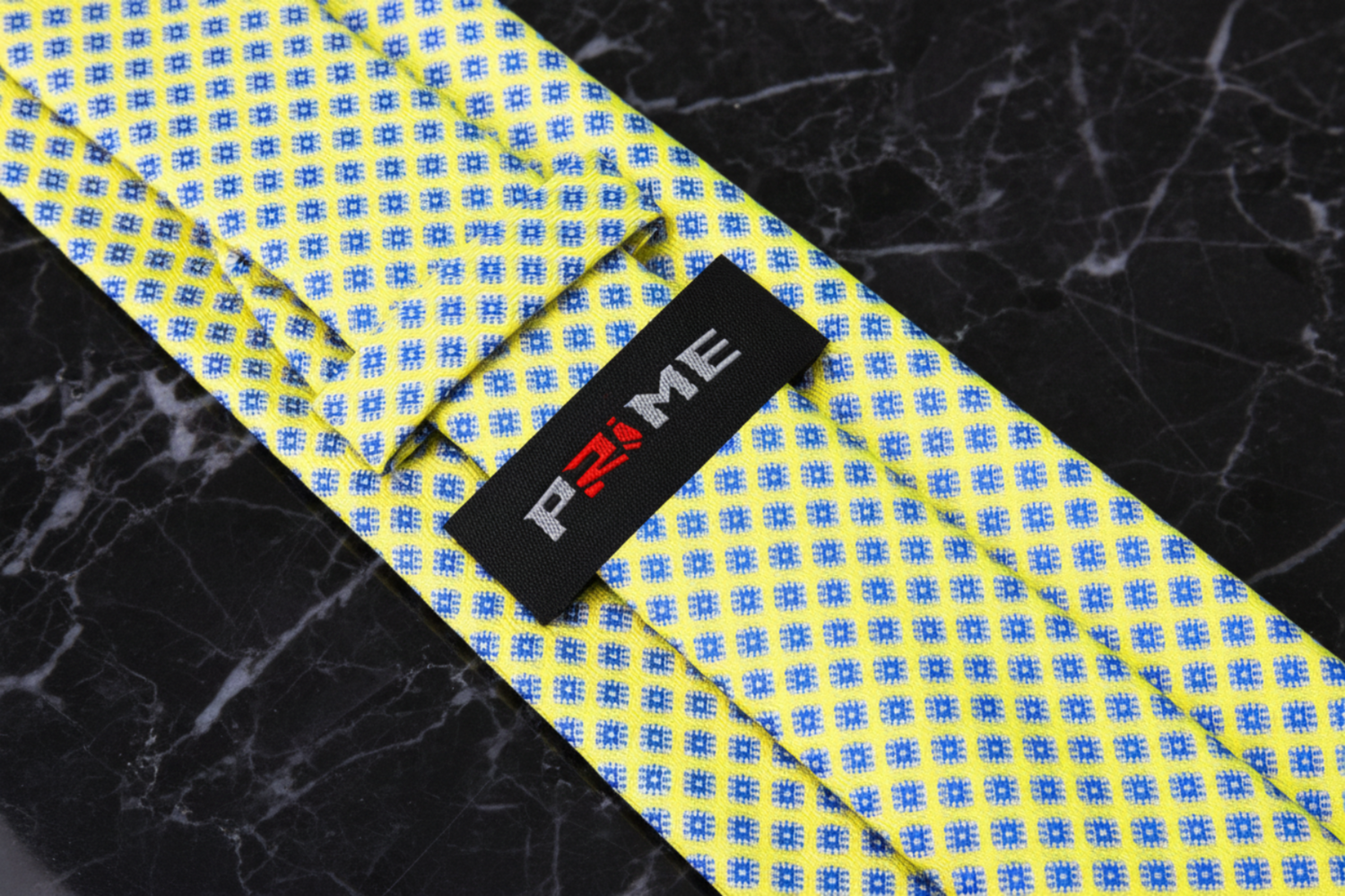 Yellow with Small Blue Medallions Necktie Keep