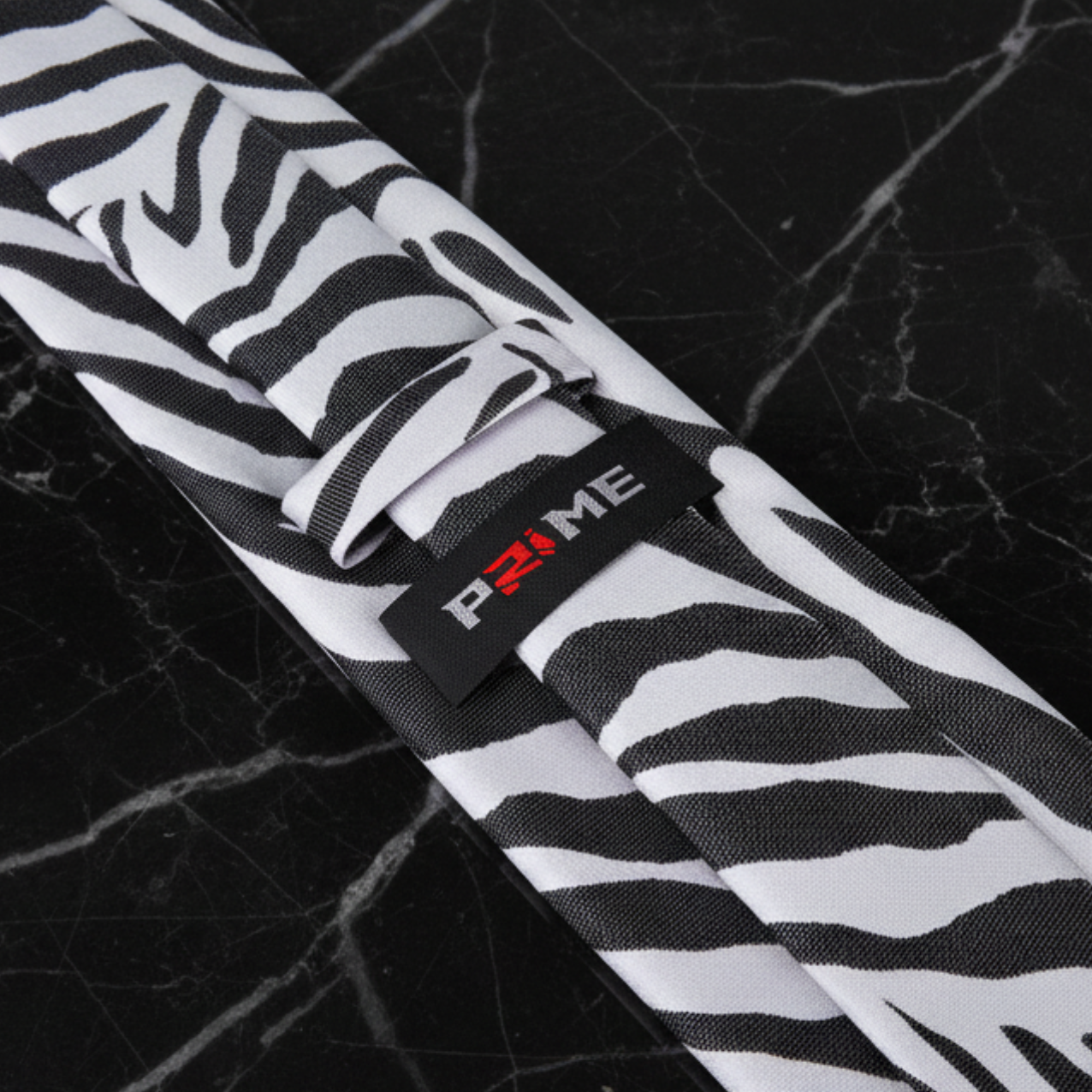 Light Grey, Black Zebra Pattern Silk Necktie Keep