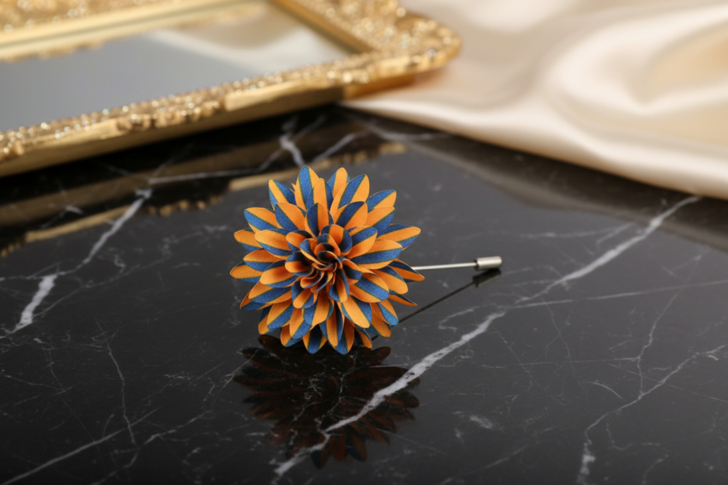 yellow blue stripe lapel pin