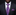 Man wearing a black suit with a purple paisley tie and pocket square.
