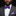 Man wearing purple dots bow tie and light purple square