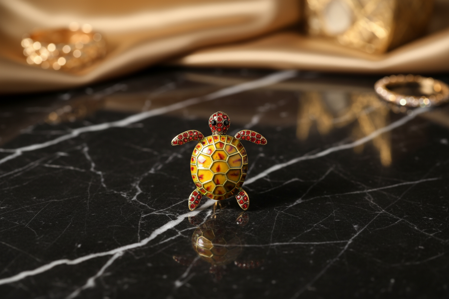 Yellow Red Turtle Lapel Pin