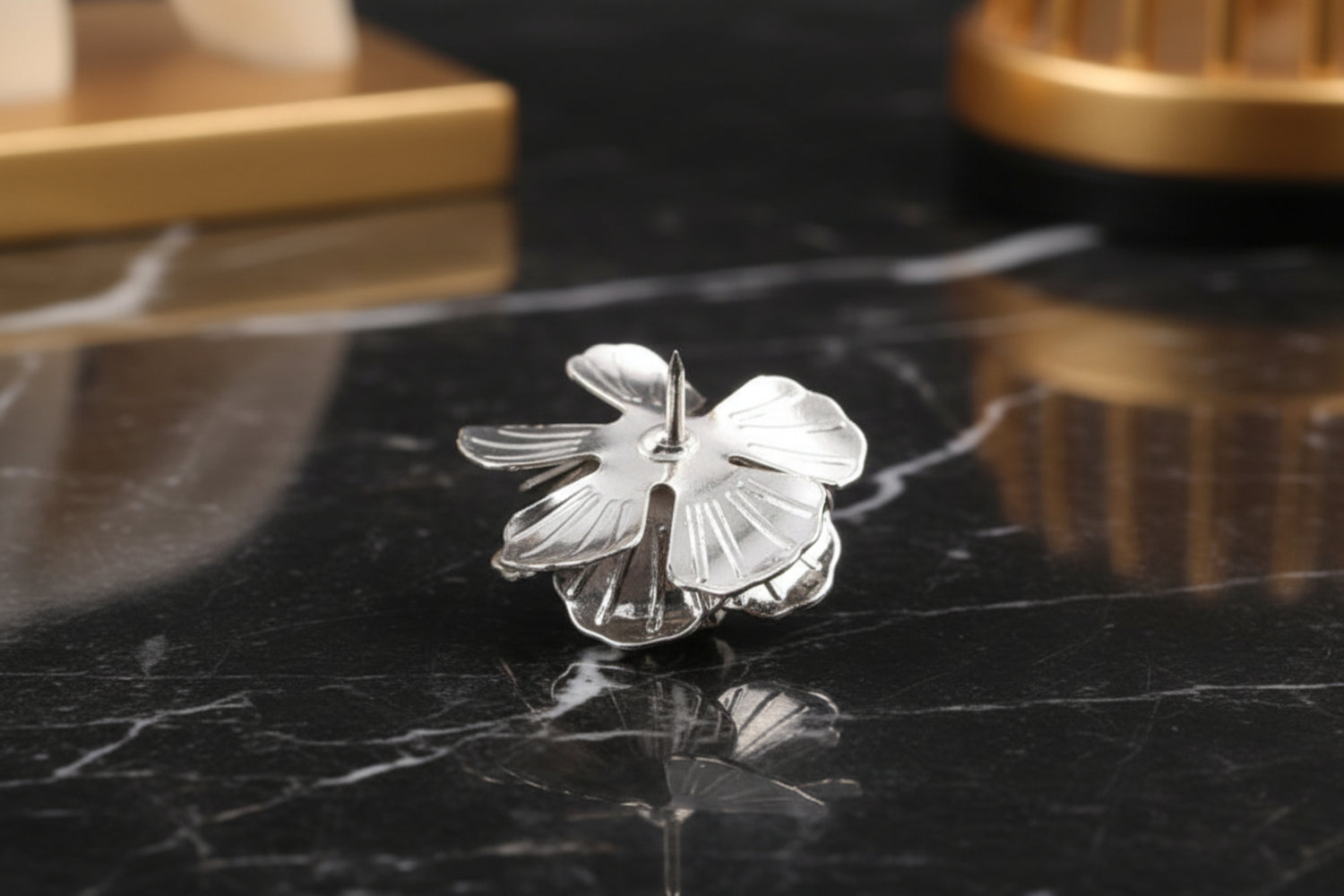back view of lapel flower