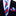 Red, White, Blue Block Stripe Thin Tie and Square