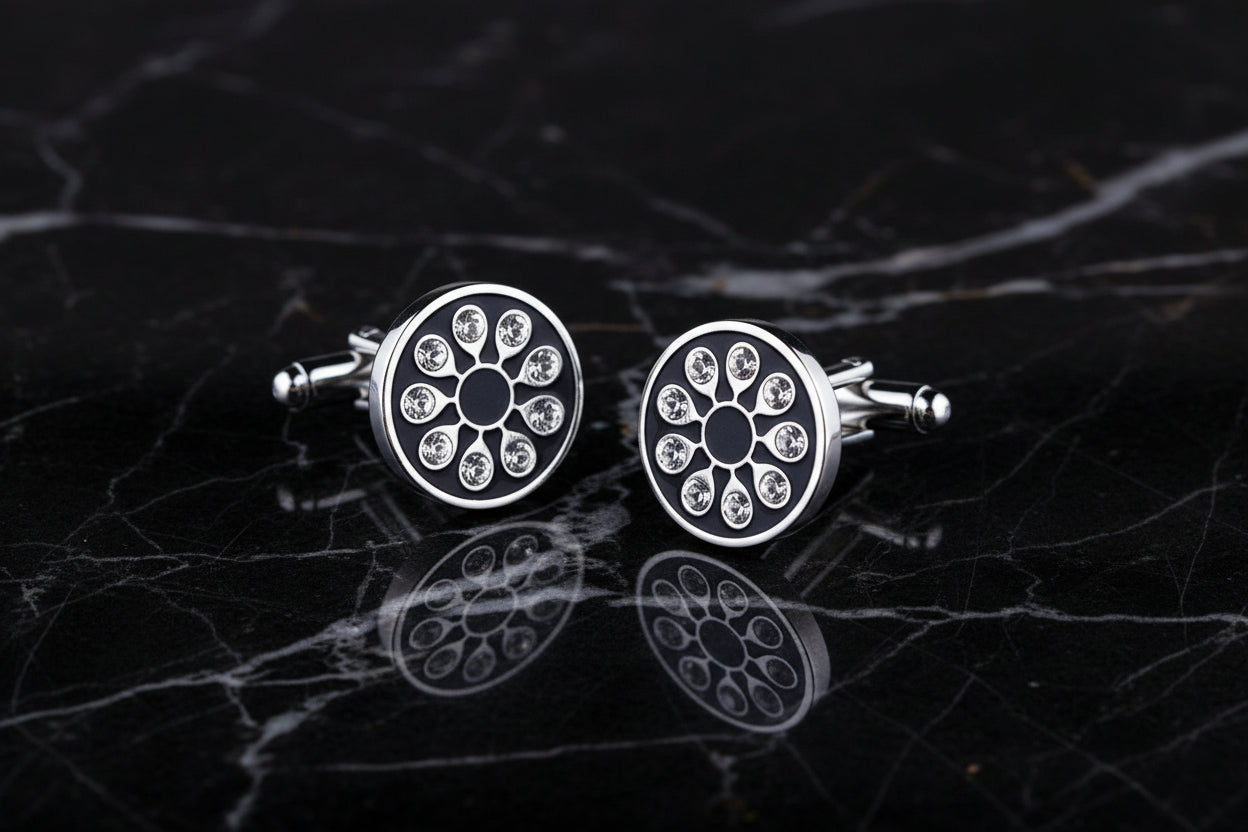 Black Clear Stone Cuffs