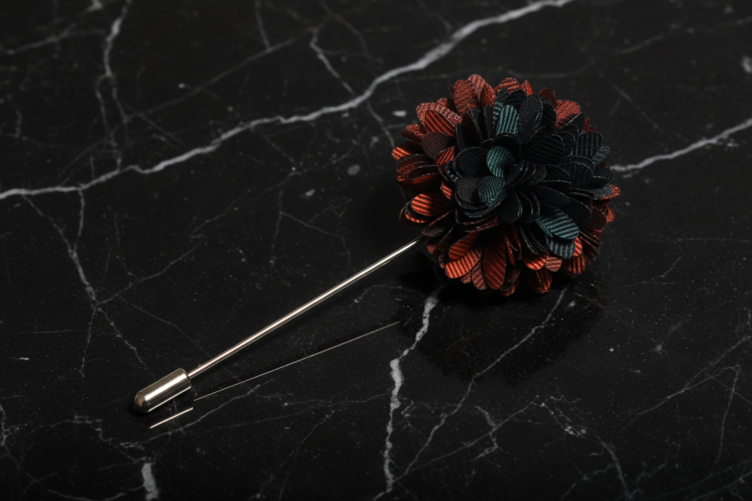 Brown/Green Floral Lapel Pin