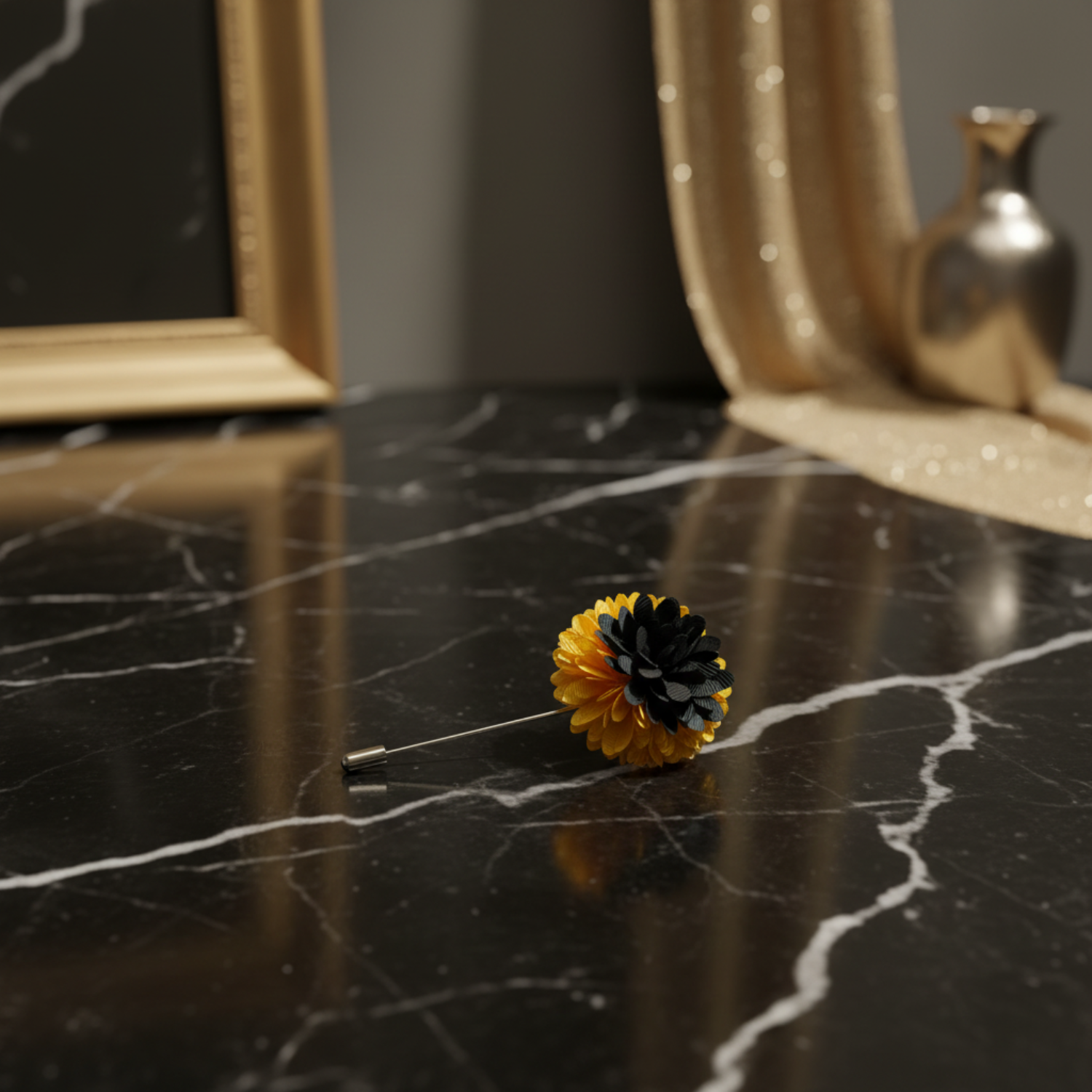 Yellow Green Floral Lapel Pin