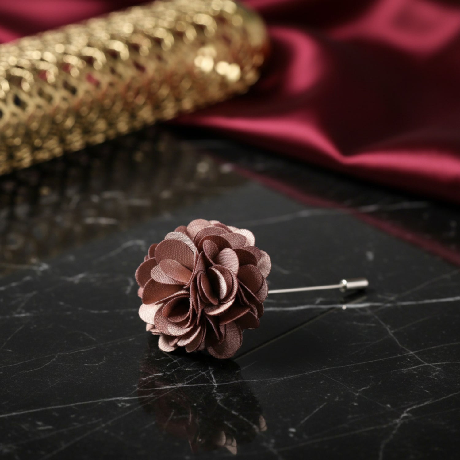 A Solid Light Brown Lapel Flower||Light Brown