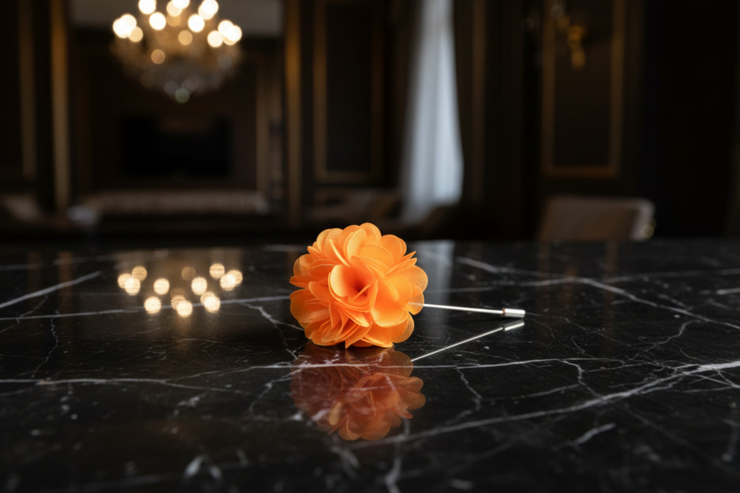 A Solid Bright Gold Lapel Flower||Bright Gold