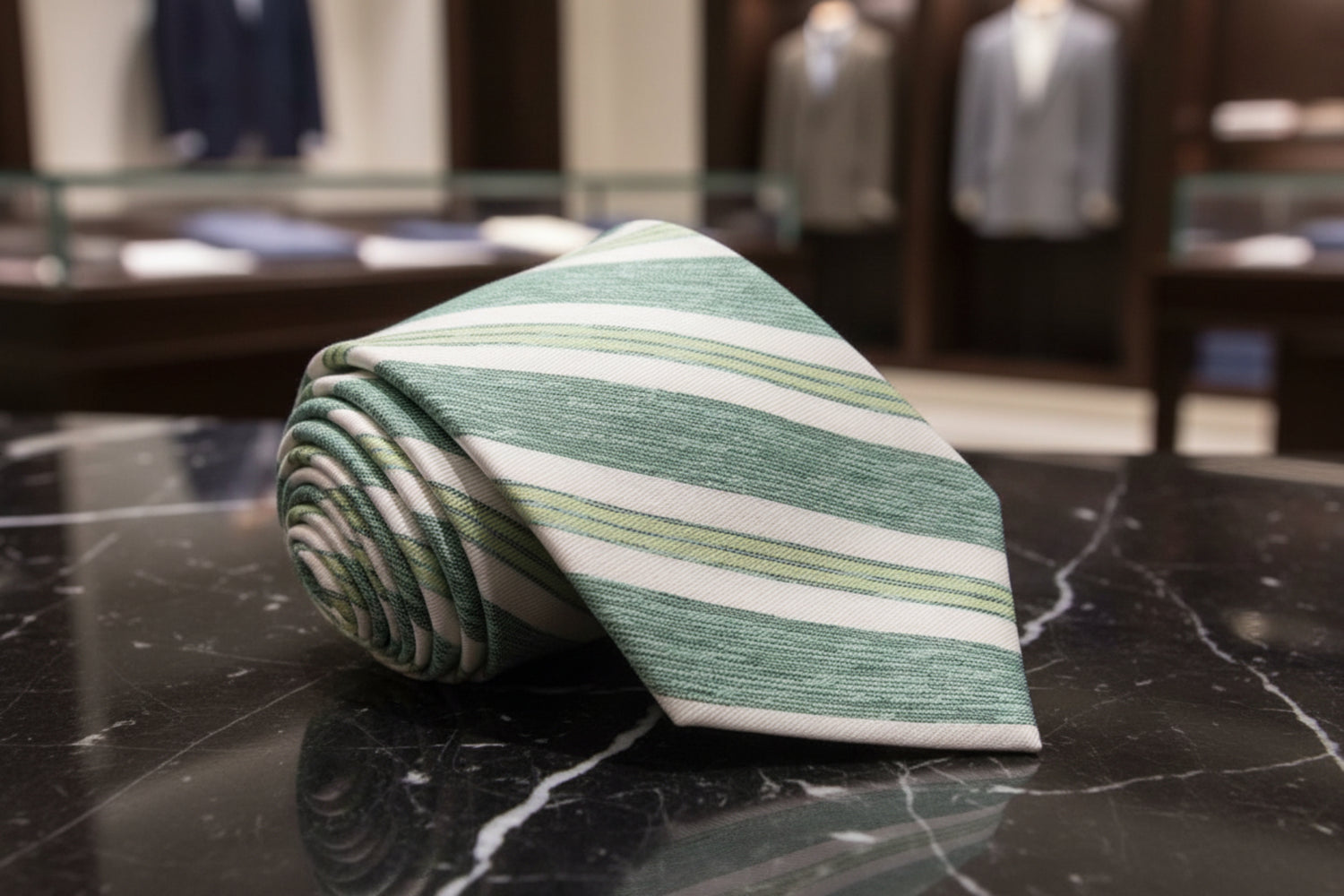 Light Green Stripe Tie