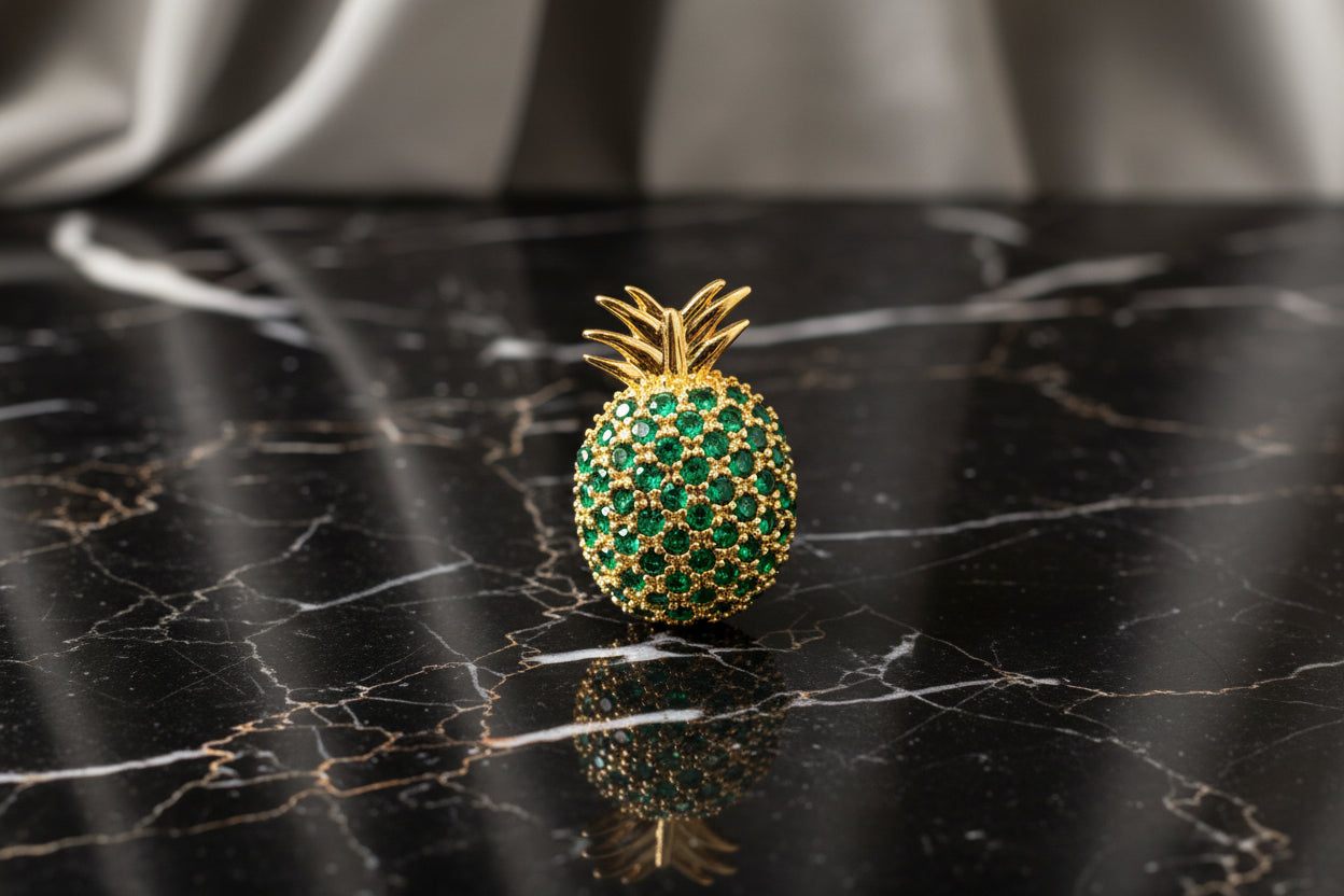 Green Gold Pineapple Lapel Pin