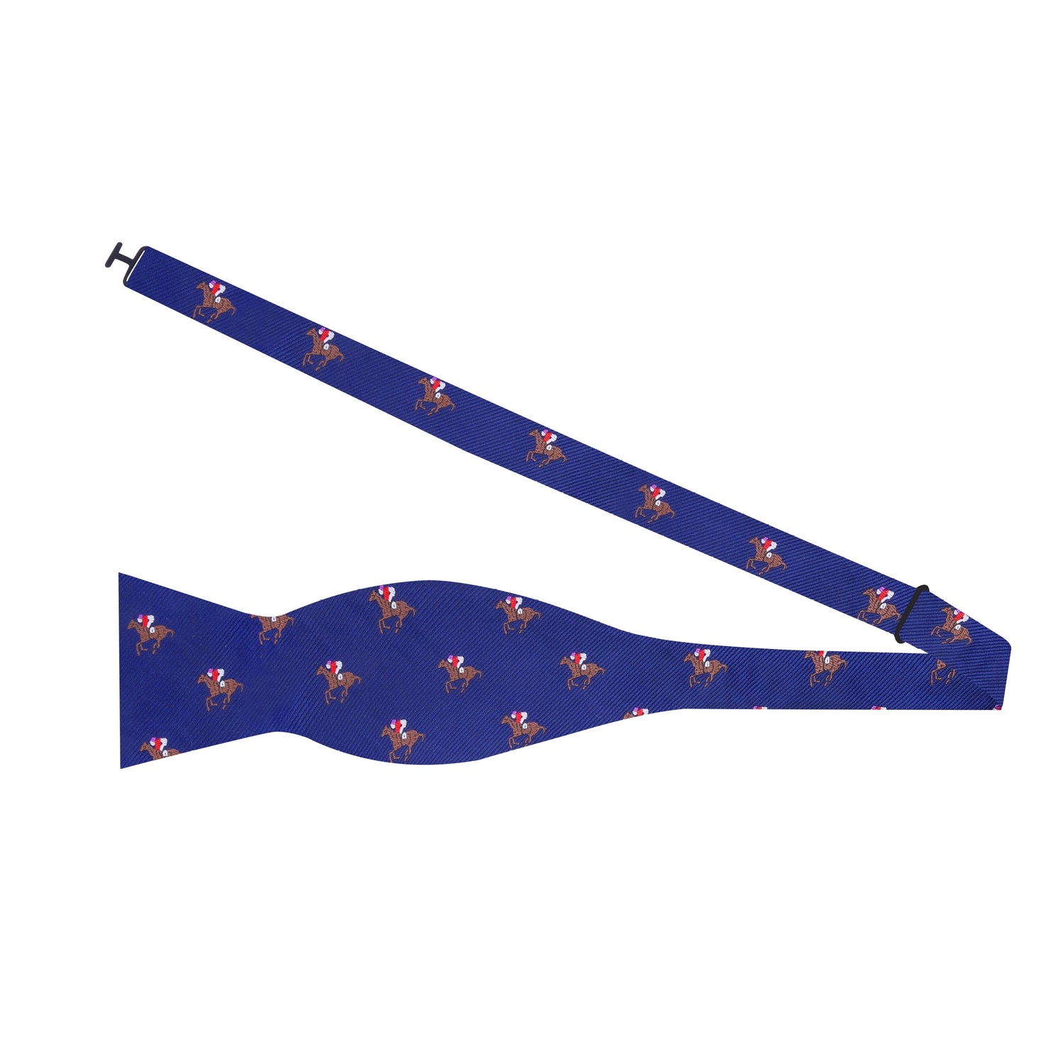 Blue Racehorse and Jockey Self Tie Bow Tie