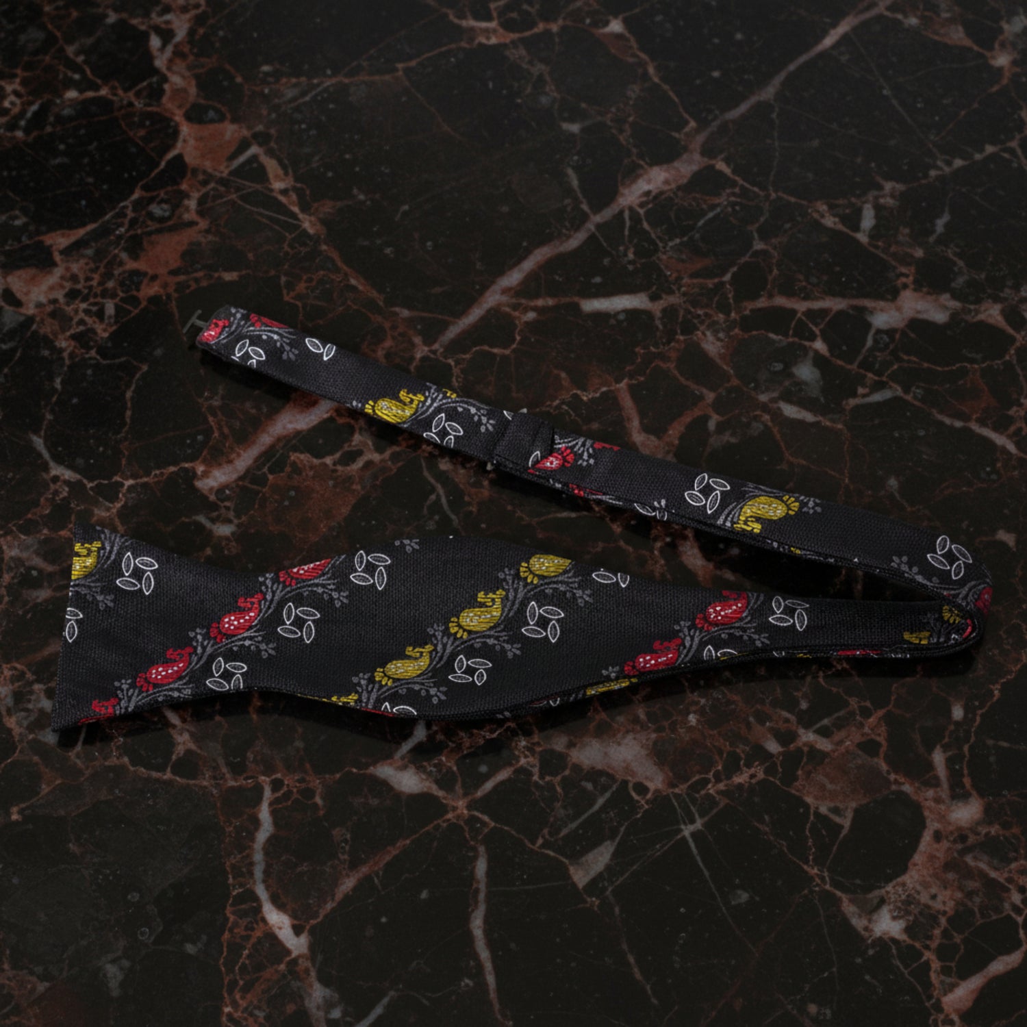 Black, Yellow, Grey Paisley Bow Tie