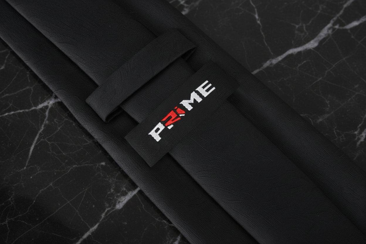 Midnight Black Solid with Abstract Lines Necktie Keep 
