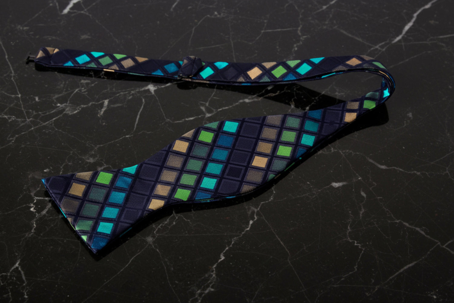 Untied: Black Green Check Bow Tie