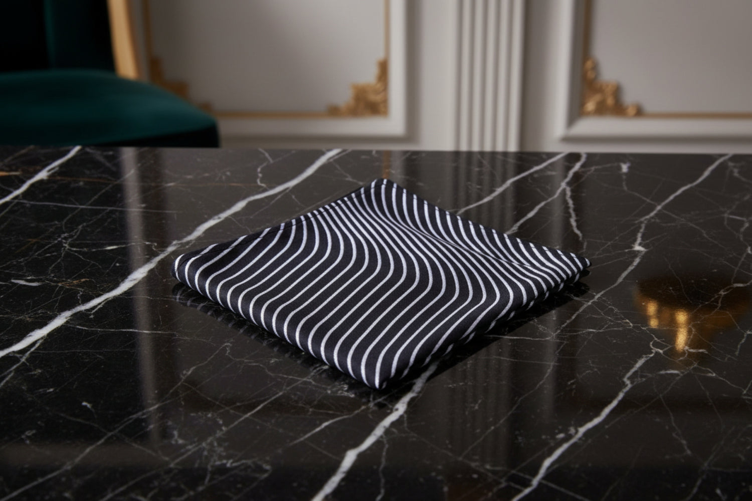 Black, Grey Wavy Lines Square