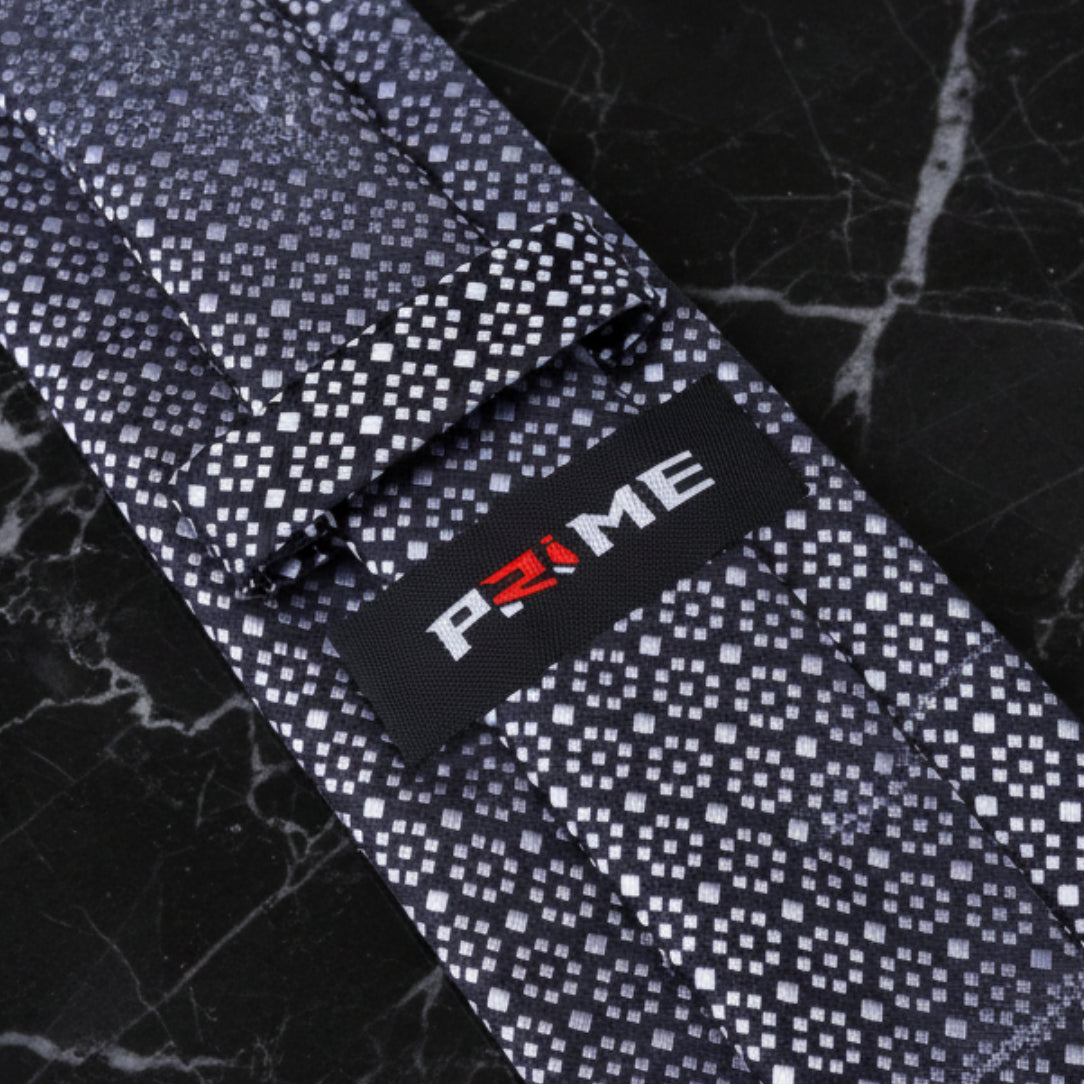 Black, Grey Geometric Tie Keep