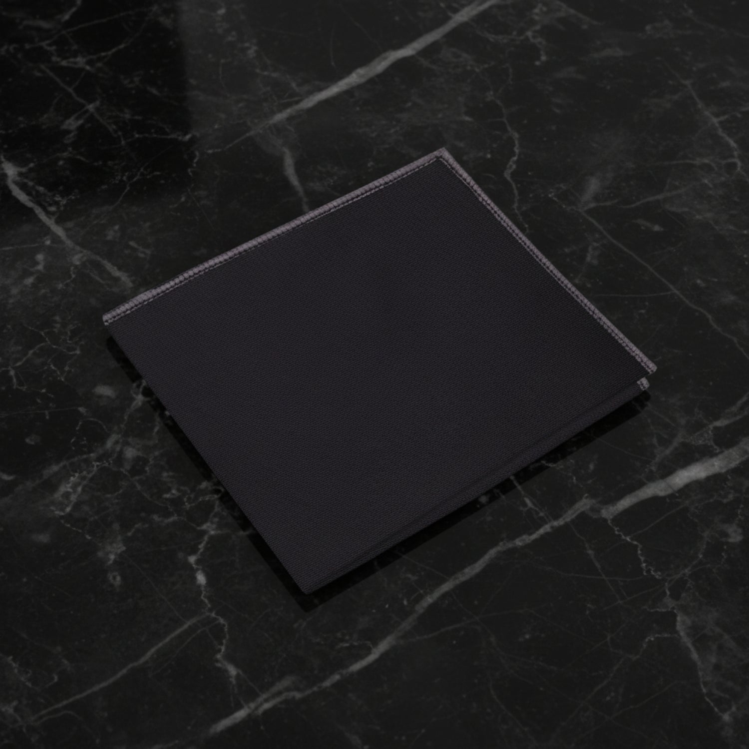 Black with Grey Edge Pocket Square