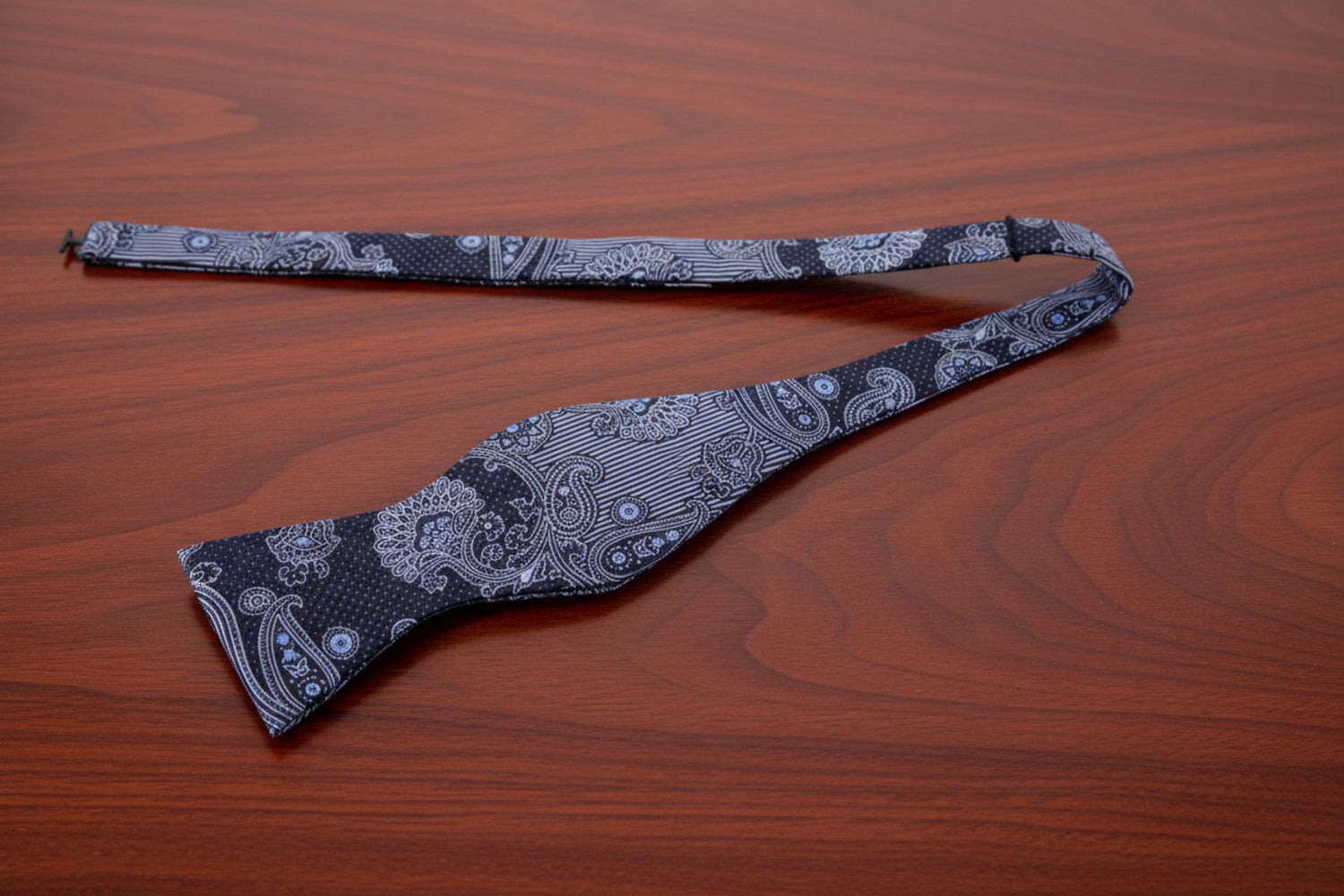 Black Paisley Bow Tie Untied
