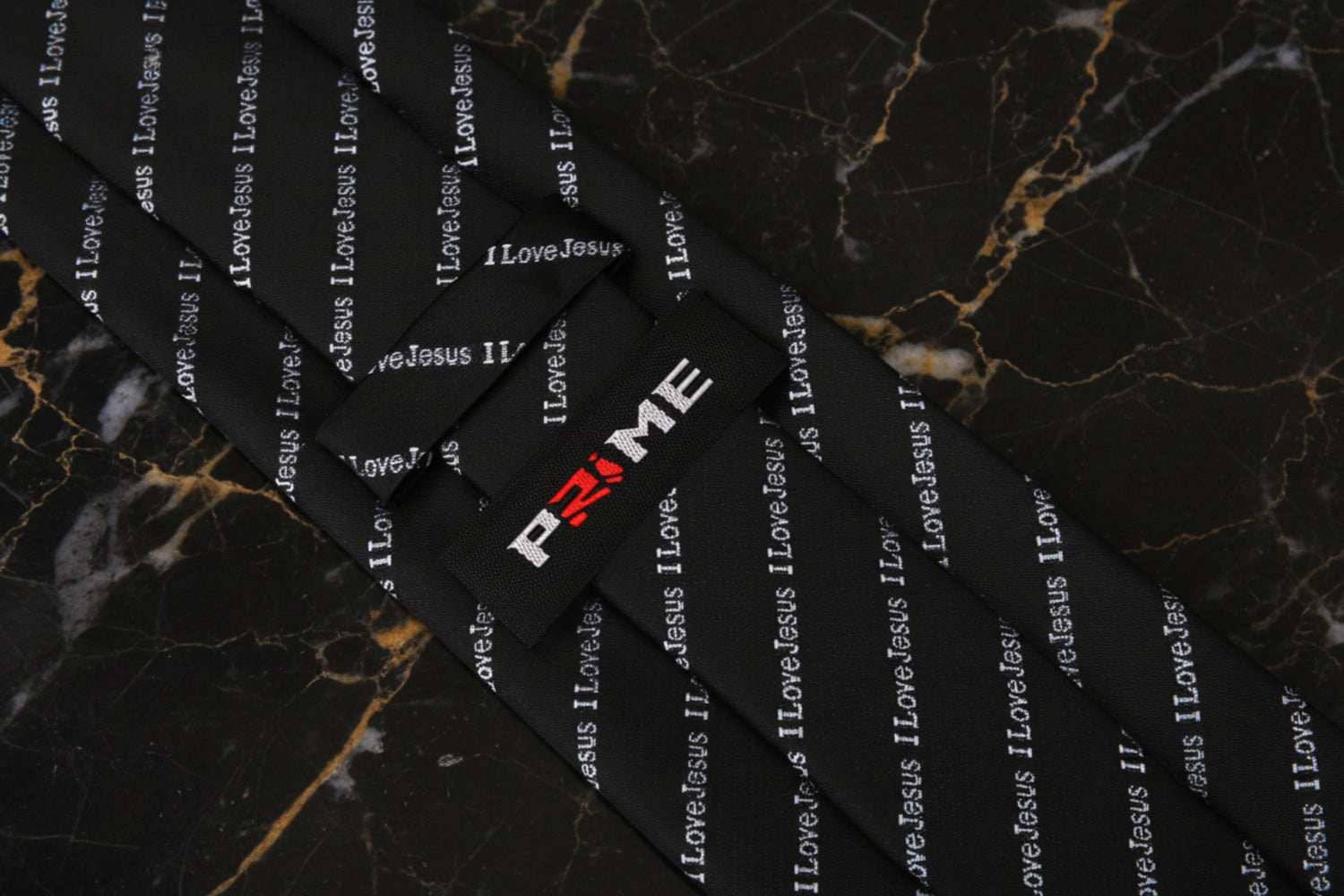 Black, Silver I love Jesus Necktie Keep