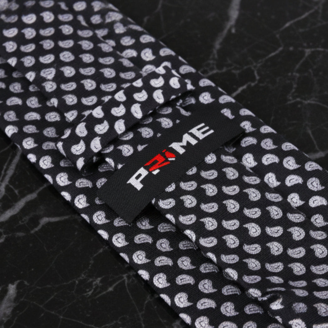 Black, Grey Small Paisley Tie Keep