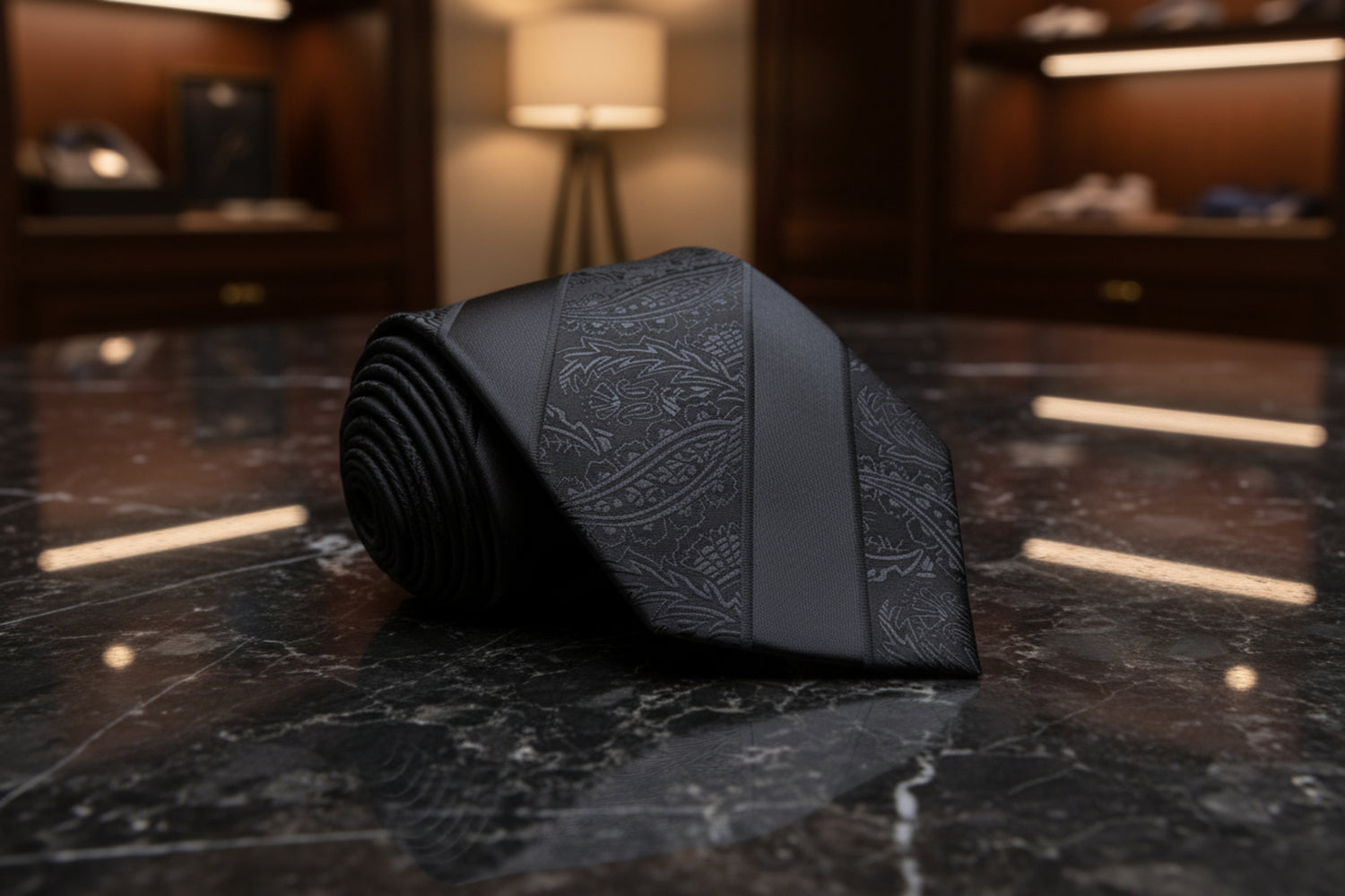 black paisley tie  