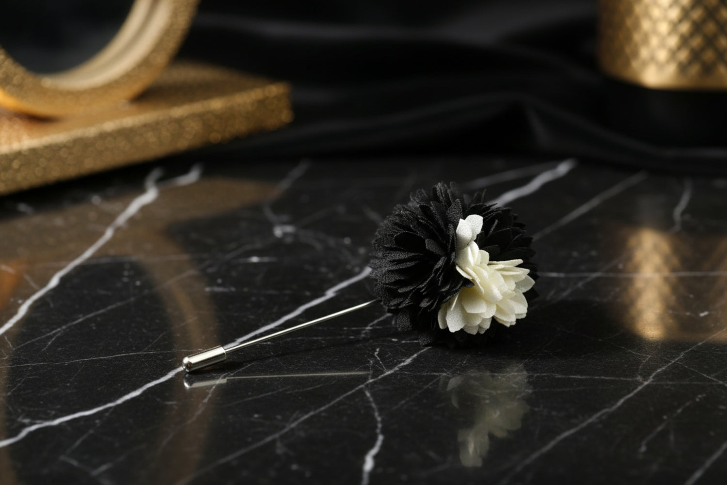 Black/White Burst Lapel Pin