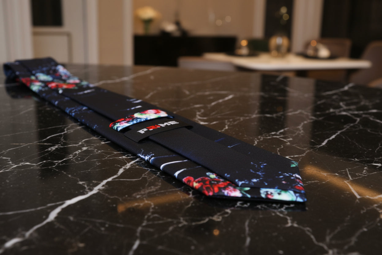 Black With Multiple Bright Colors Fresh Fruit Necktie Keep