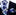 A Black, Grey, Blue, Dark Blue Large Polka Dot Pattern Silk Necktie With Matching Pocket Square||Black, Dark Blue, Silver