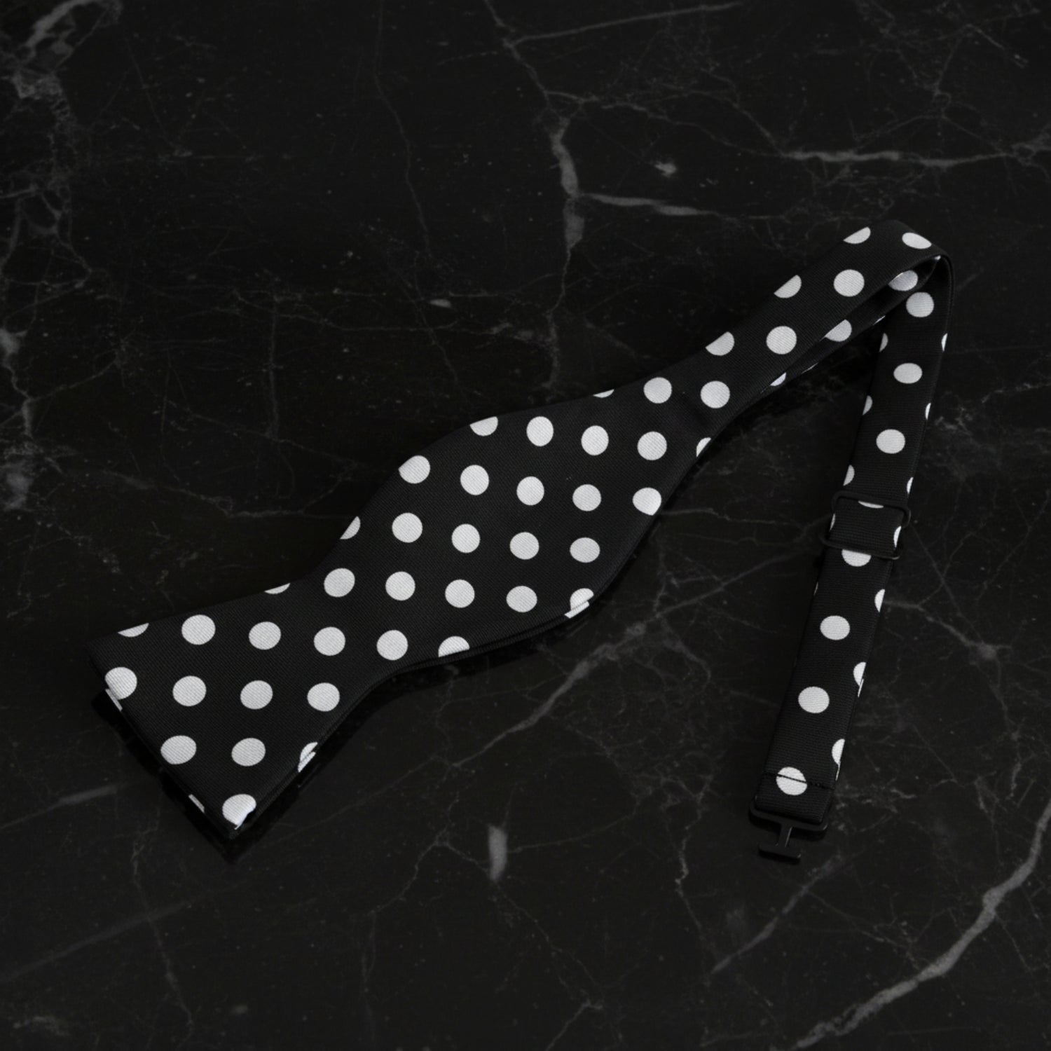 Black, Light Grey Polka Bow Tie Self-Tie