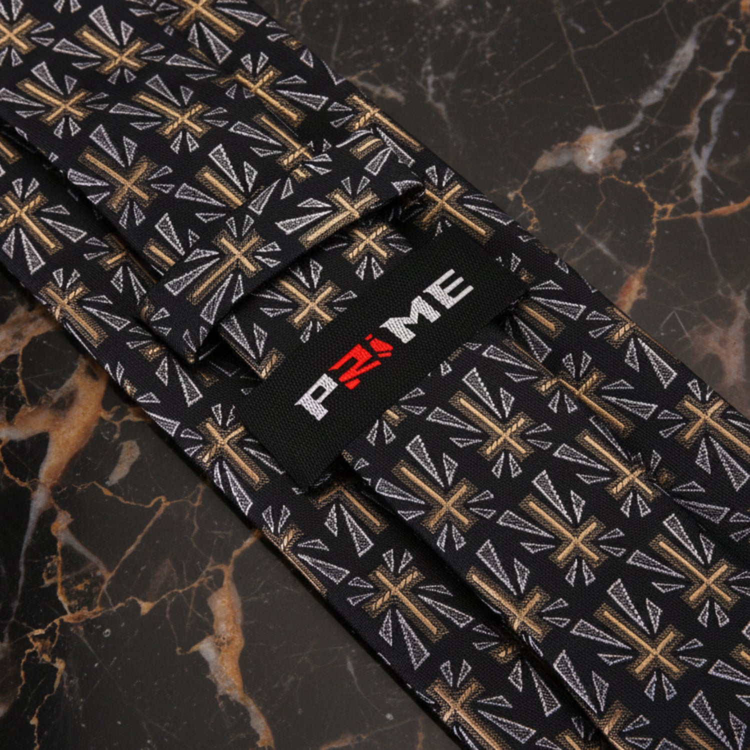 Tie Keep: Black, Brown, Grey Crucifix Tie  
