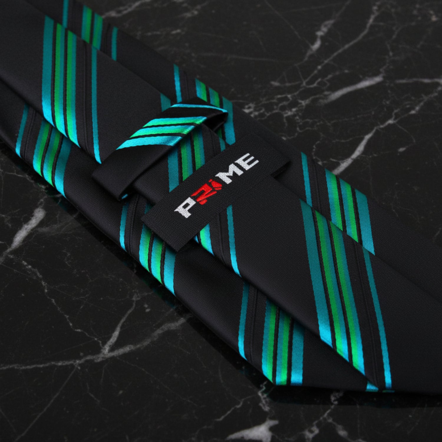 Black, Green, Blue Stripe Necktie Keep