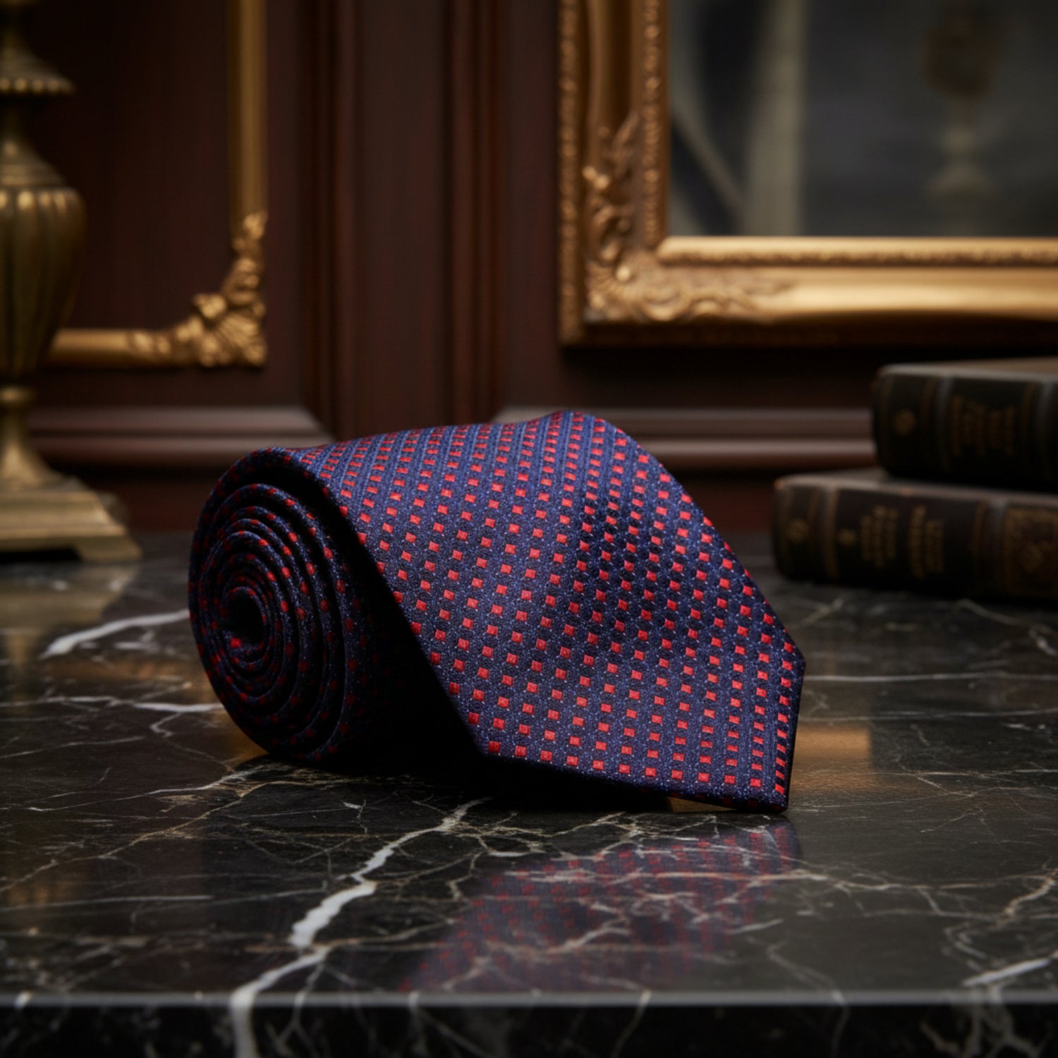 Black, Red and Purple Check Tie  