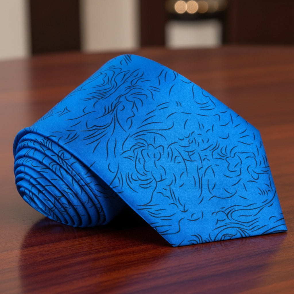 Blue, Black Abstract Tie 